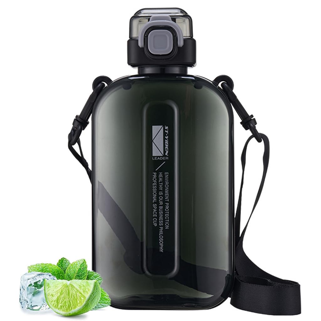 Optifit Water Bottle with Shoulder Strap, Hot & Cold Water Bottle with One Touch Button Lid, BPA Free Water Bottle for Sports, Gym, Outdoor, Travel (Black) Optifit Water Bottle with Shoulder Strap, Hot & Cold Water Bottle with One Touch Button Lid, BPA Free Water Bottle for Sports, Gym, Outdoor, Travel (Black)